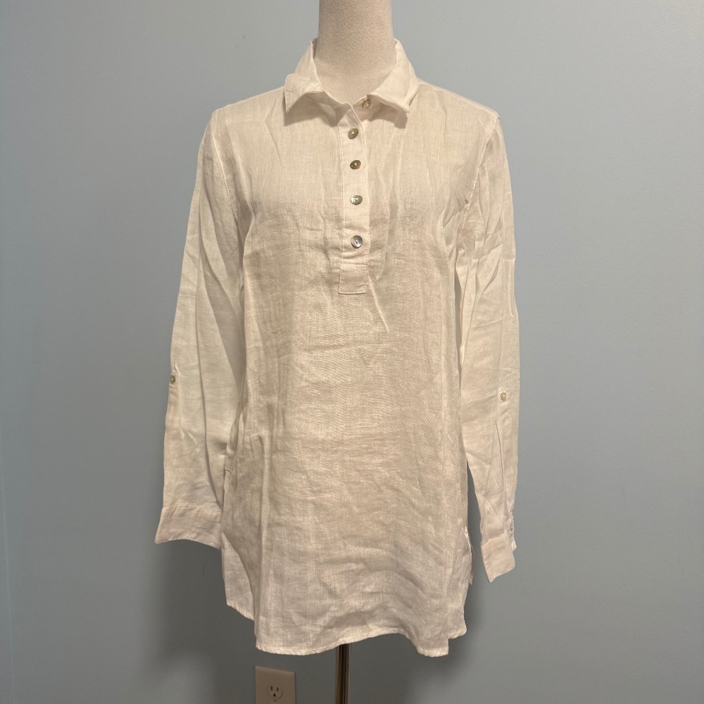 Joie Women’s 100% Linen White Blouse Size‎ M